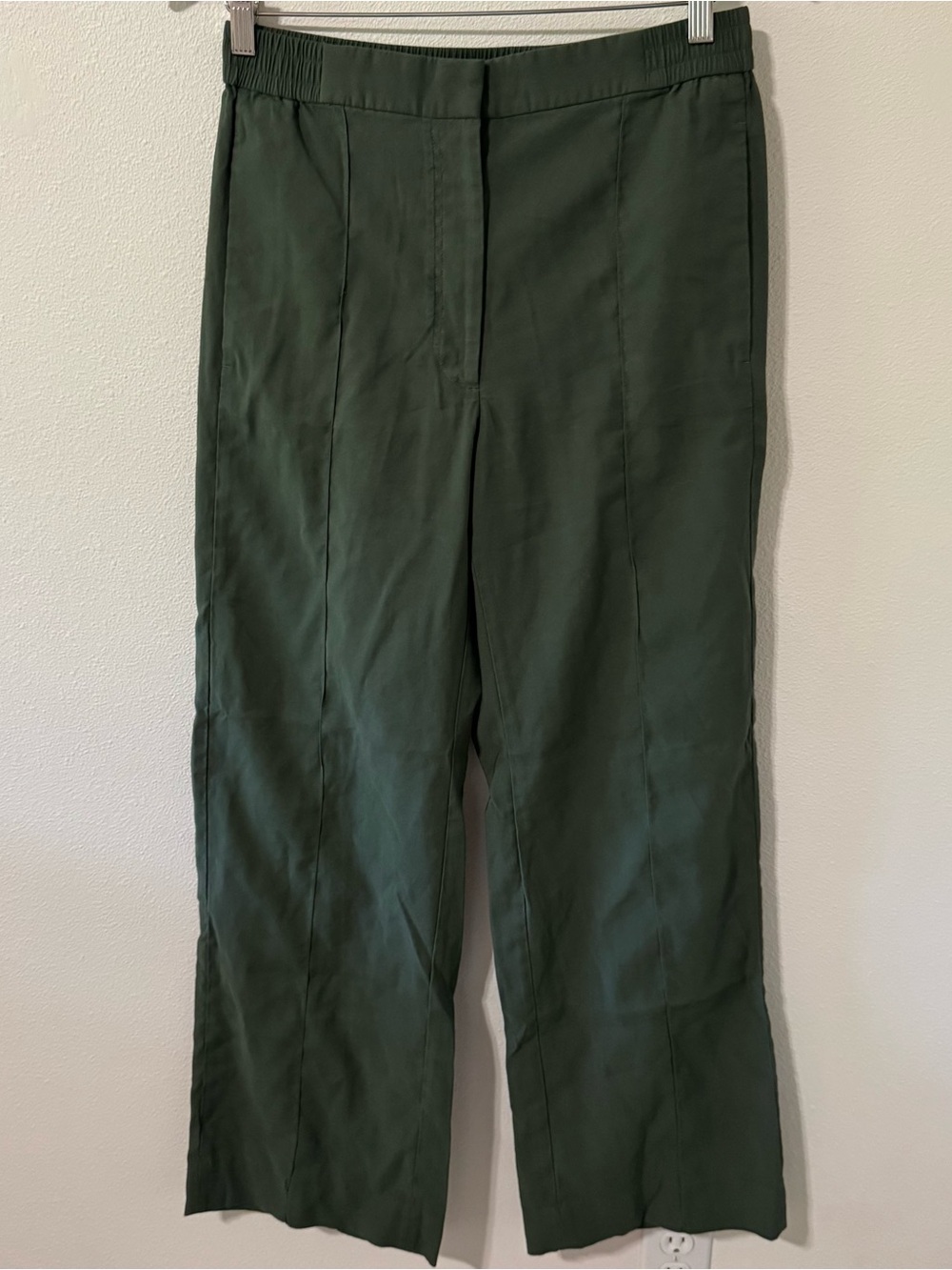 COS Wide Leg Straight Leg Pants Olive Green Minimalist Contemporary-8 US